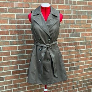 EUC sz S Cynthia Rowley trench vest w pleated back